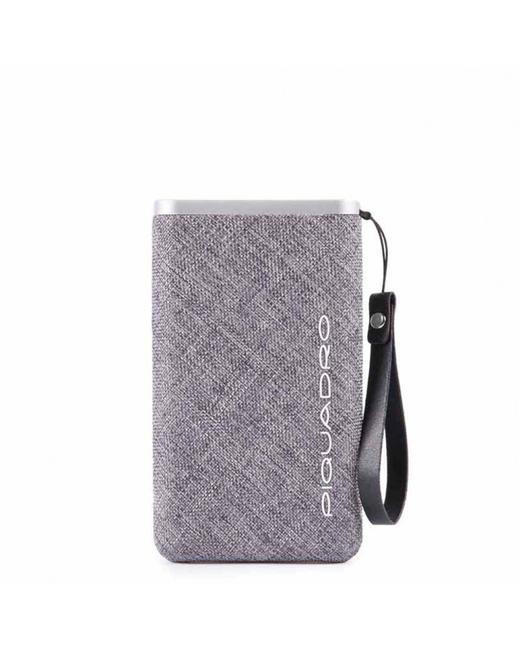 PIQUADRO BLADE Power bank pokryty materiałem szary - Uchwyt i organizer na tablet