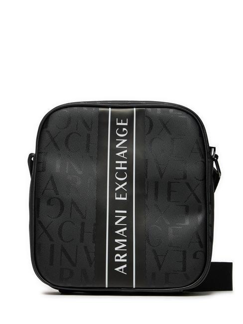 ARMANI EXCHANGE LOGO PRINT Torba z nadrukiem na całej powierzchni czarny/czarny - Torby na ramię męskie