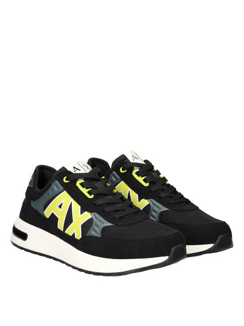 ARMANI EXCHANGE DUSSELDORF Trampki męskie czarny+szary+żółty - Buty męskie