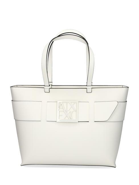 ARMANI EXCHANGE A|X BUCKLE Torba na ramię optyczna biel - Torby damskie