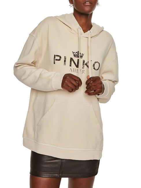 PINKO BASSANI Bluza z kapturem beżowa mgła - Bluzy damskie