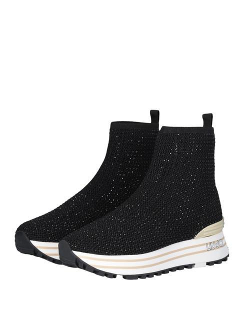 LIUJO MAXI WONDER 83 Skarpetki trampki z cyrkoniami czarny - Buty damskie
