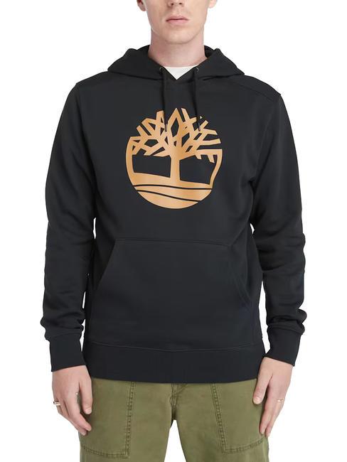 TIMBERLAND TREE LOGO Bluza z kapturem czarny/pszeniczny but - Bluzy męskie