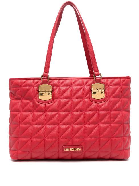 LOVE MOSCHINO CLICK HEART Torba na zakupy CZERWONY - Torby damskie