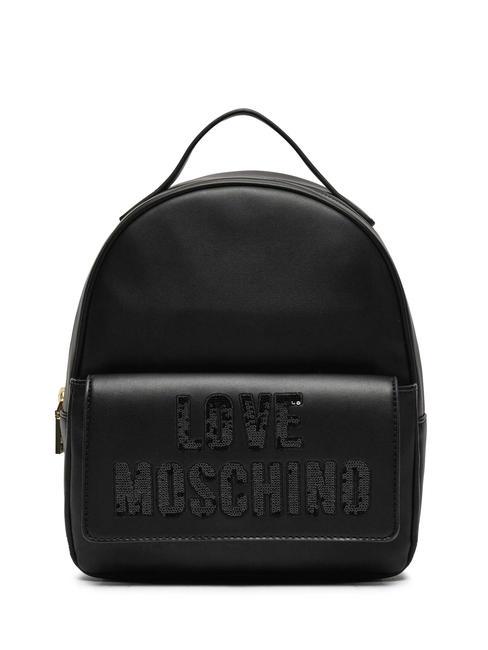 LOVE MOSCHINO SPARKLING LOGO  Plecak damski Czarny - Torby damskie