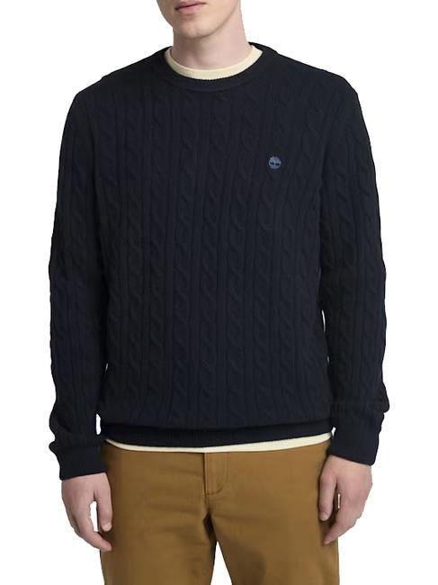 TIMBERLAND P-B LAMBWOOL Sweter z okrągłym dekoltem z mieszanki wełny ciemny szafir/ciemny denim - Koszulki męskie