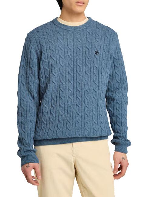 TIMBERLAND P-B LAMBWOOL Sweter z okrągłym dekoltem z mieszanki wełny folkstone szary wrzos - Koszulki męskie
