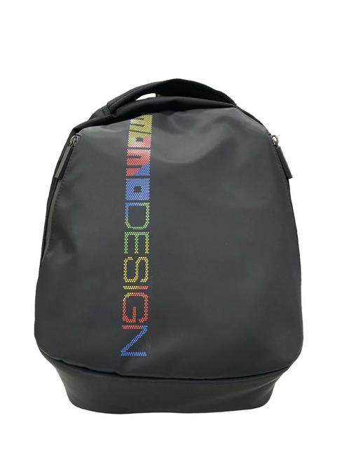 MOMO DESIGN OVAL Plecak na laptopa 15" czarny/piksel - Plecaki szkolne i rekreacyjne