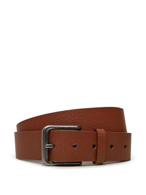 CALVIN KLEIN CK JEANS CLASSIC  Regulowany pasek skórzany koniak - Paski