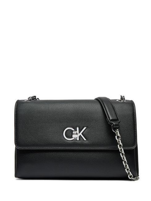 CALVIN KLEIN RE-LOCK  Torba na ramię / torba crossbody czarny - Torby damskie