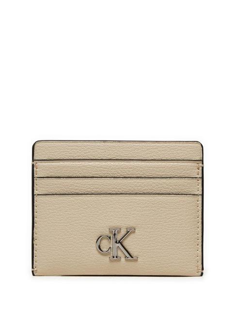 CALVIN KLEIN CK JEANS MINIMAL MONOGRAM  Płaski uchwyt na karty brzozowy - Portfele damskie