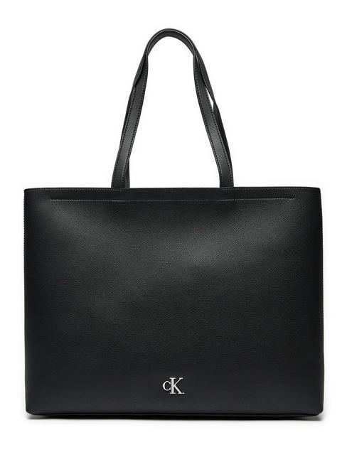 CALVIN KLEIN CK JEANS MINIMAL MONOGRAM Tote Torba na ramię Czarny PVH - Torby damskie