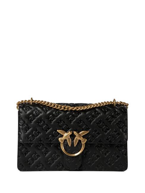 PINKO LOVE ONE CLASSIC Torba na ramię / torba crossbody czarno-antyczne złoto - Torby damskie