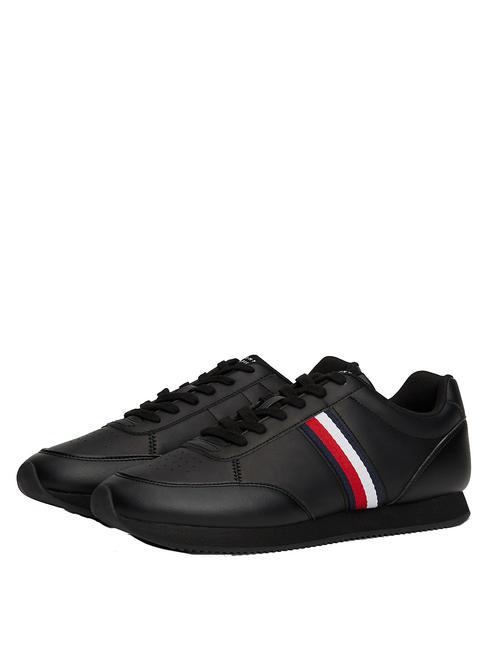 TOMMY HILFIGER RUNNER MIX Niskie trampki CZARNY - Buty męskie