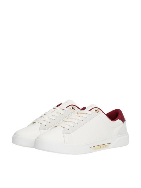 TOMMY HILFIGER CHIC COURT Skórzane trampki starożytna biel - Buty damskie