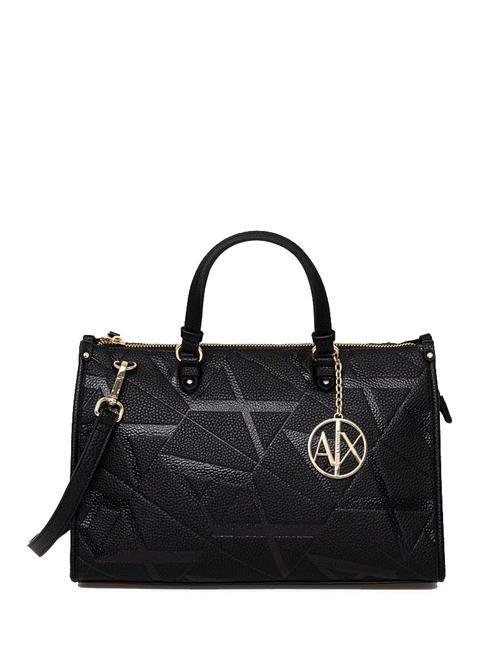 ARMANI EXCHANGE A|X EMBOSSED Torebka z paskiem na ramię czarny/czarny - Torby damskie