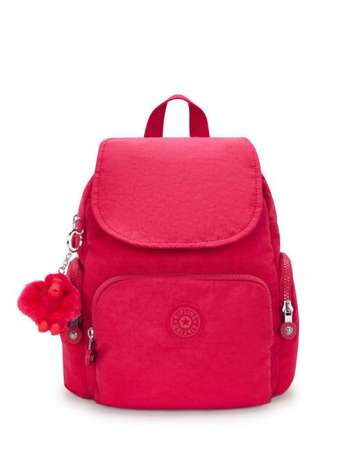 KIPLING CITY ZIP MINI Mały plecak z klapką różowe konfetti - Torby damskie