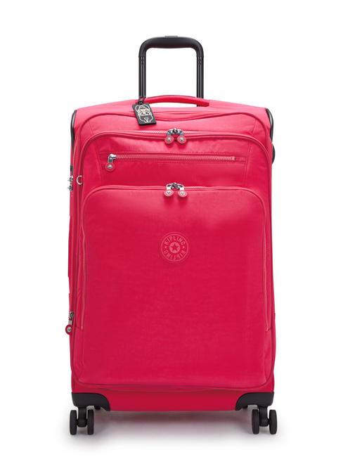 KIPLING NEW YOURI SPIN M Wózek średniej wielkości różowe konfetti - Wózki półsztywne