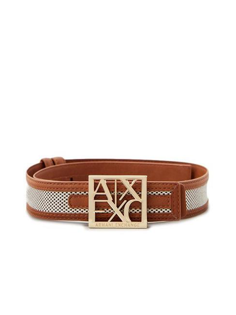ARMANI EXCHANGE A|X BUCKLE Pasek z wstawką z płótna PERU / SKÓRA - Paski