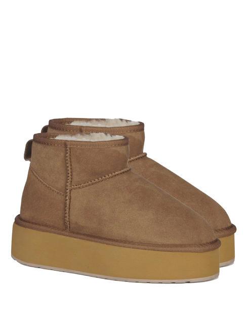 EMU STINGER MICRO FLATFORM Botki na koturnie kasztan - Buty damskie