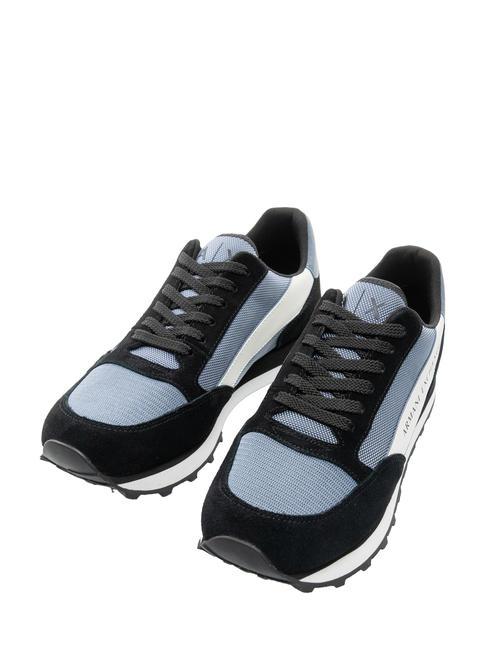 ARMANI EXCHANGE OSAKA Trampki męskie czarny+niebieski - Buty męskie