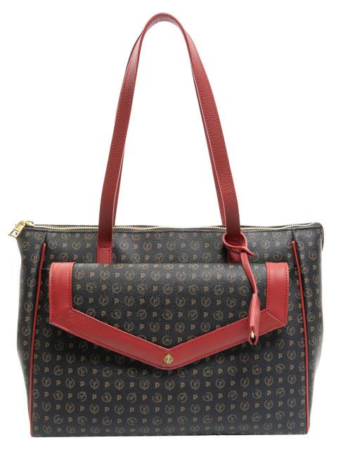 POLLINI HERITAGE Torba na zakupy  czarny lakier - Torby damskie