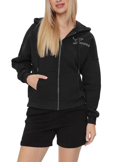 GUESS HOOD ZIP Bluza z kapturem zapinana na suwak odrzutowiec - Bluzy damskie