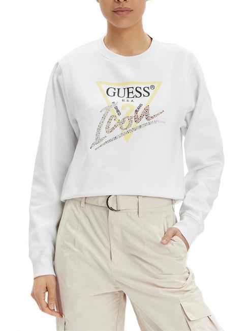 GUESS CN ICONIRT Bluza z okrągłym dekoltem czysto biały - Bluzy damskie