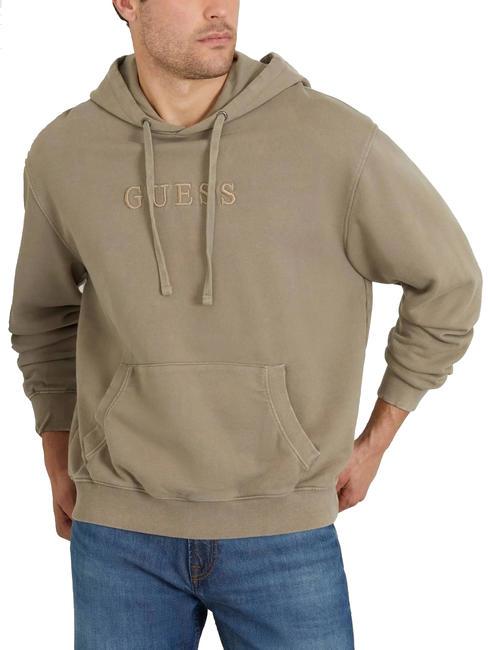 GUESS FINCH TERRY Bluza z kieszenią i kapturem łupkowy szary wielokolorowy - Bluzy męskie