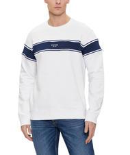 GUESS INSERTED STRIPE Bluza bawełniana z okrągłym dekoltem - Bluzy męskie