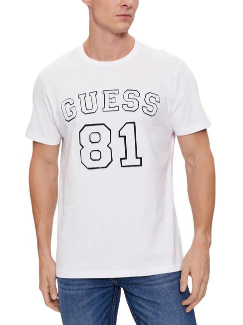 GUESS 81 PATCH Koszulka bawełniana czysto biały - Koszulki męskie
