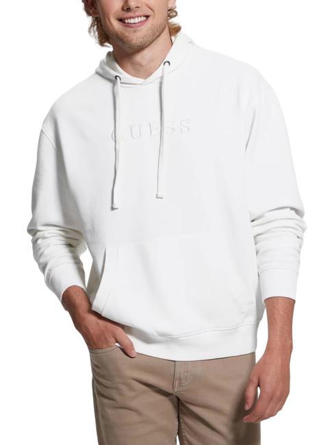 GUESS FINCH TERRY Bluza z kieszenią i kapturem sól biała wielokolorowa - Bluzy męskie