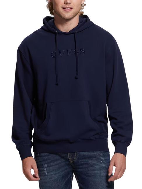 GUESS FINCH TERRY Bluza z kieszenią i kapturem inteligentny niebieski multi - Bluzy męskie