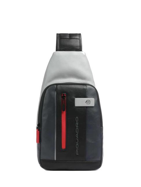 PIQUADRO URBAN Skórzana torba na jedno ramię szary/czarny - Plecaki na laptopa do pracy
