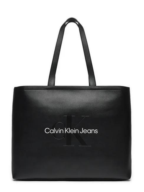 CALVIN KLEIN SCULPTED Tote Torba na ramię czarny/neutralny - Torby damskie