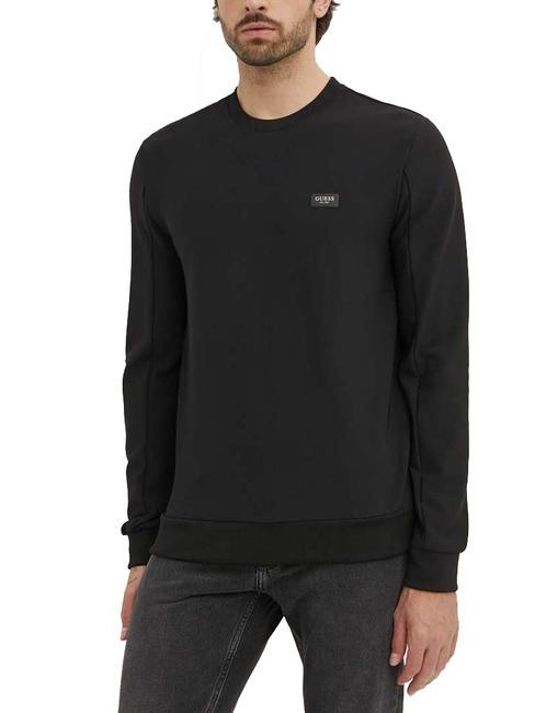 GUESS TECH Bluza z okrągłym dekoltem z tkaniny technicznej odrzutowiec - Bluzy męskie
