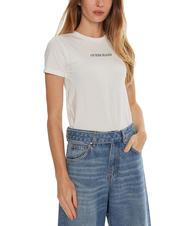 GUESS JEANS SLIM LOGO Koszulka elastyczna o dopasowanym kroju - Koszulki i topy damskie