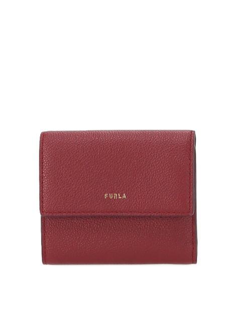 FURLA GOCCIA Średni portfel skórzany składany na pół WIŚNIA d - Portfele damskie