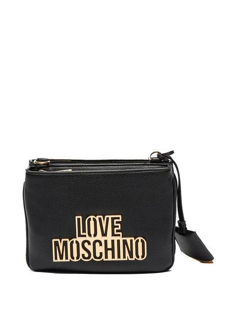 LOVE MOSCHINO METALLIC LOGO Torba na ramię Czarny - Torby damskie