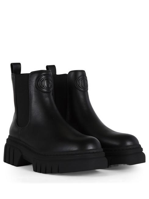 GUESS ALIS Skórzane botki Czarny/Czarny - Buty damskie
