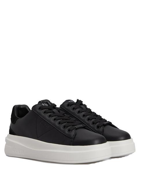 GUESS ELBINA Skórzane trampki CZARNY - Buty damskie