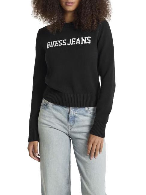 GUESS JEANS INTARSIA  Sweter bawełniany odrzutowiec - Koszulki damskie