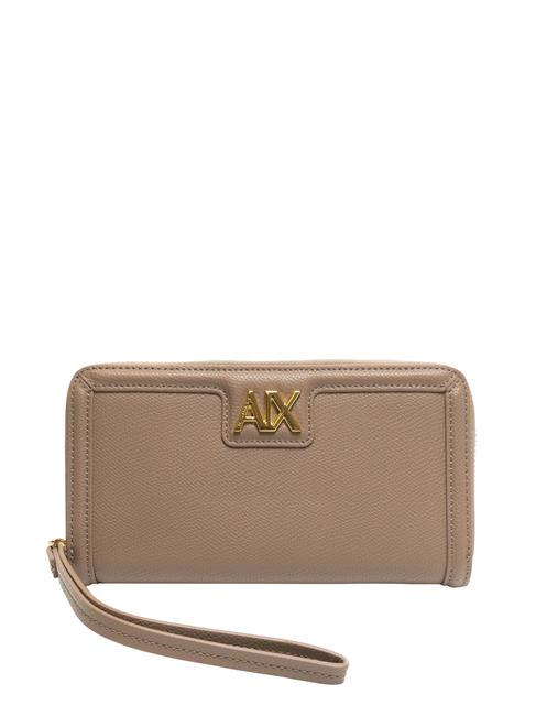 ARMANI EXCHANGE A|X METALLIC LOGO Duży portfel zapinany na zamek ciemny pisco - Portfele damskie