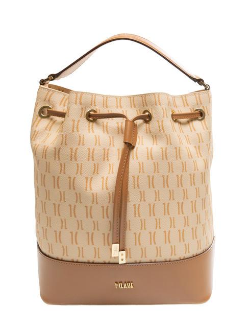 ALVIERO MARTINI PRIMA CLASSE MONOGRAM Torba typu wiadro z paskiem na ramię krem - Torby damskie