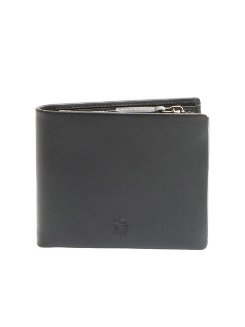 MOMO DESIGN LOGO EMBOSSED Portfel skórzany z portmonetką czarny - Portfele męskie