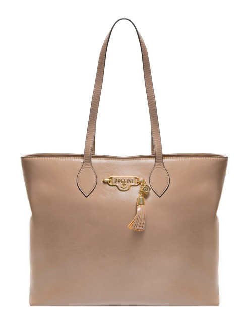 POLLINI LADY BRAVE Torba zakupowa z frędzlami naturalny - Torby damskie