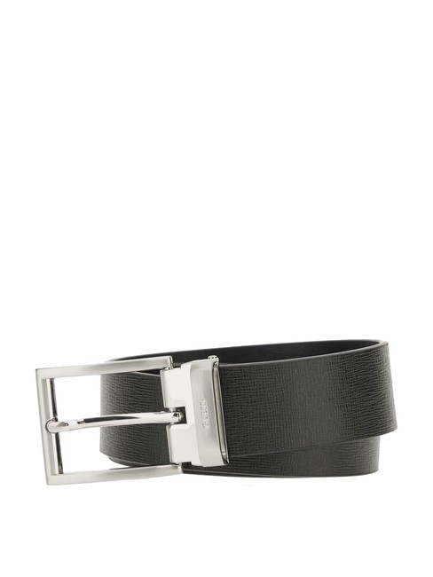 GUESS CLASSIC Dwustronny pasek skórzany brązowo-czarny - Paski