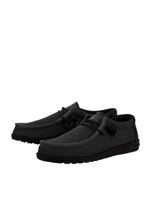 HEY DUDE WALLY SOX Łatwe do zakładania mokasyny mikro całkowita czerń - Buty męskie