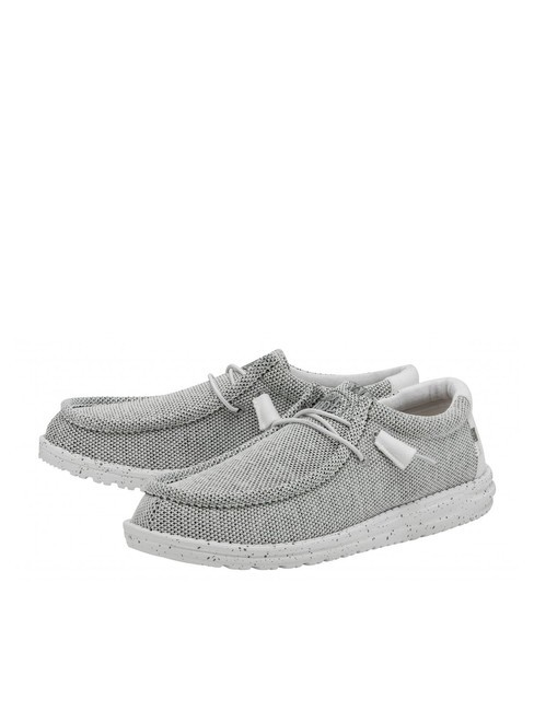 HEY DUDE WALLY SOX Łatwe do zakładania mokasyny kamień biały - Buty męskie