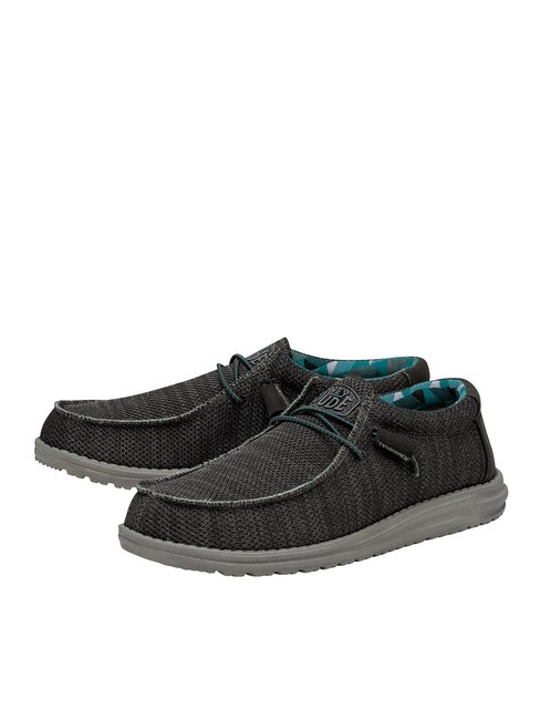 HEY DUDE WALLY SOX Łatwe do zakładania mokasyny węgiel drzewny - Buty męskie